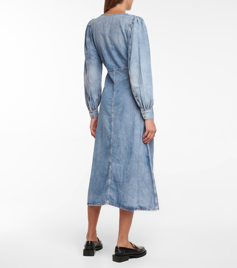 Ganni - Denim midi dress | Mytheresa