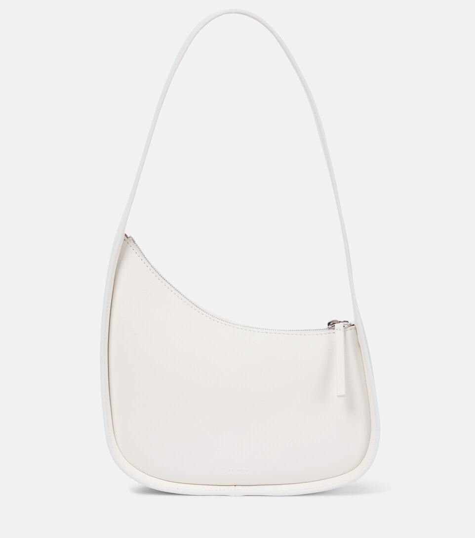 white shoulder leather bag