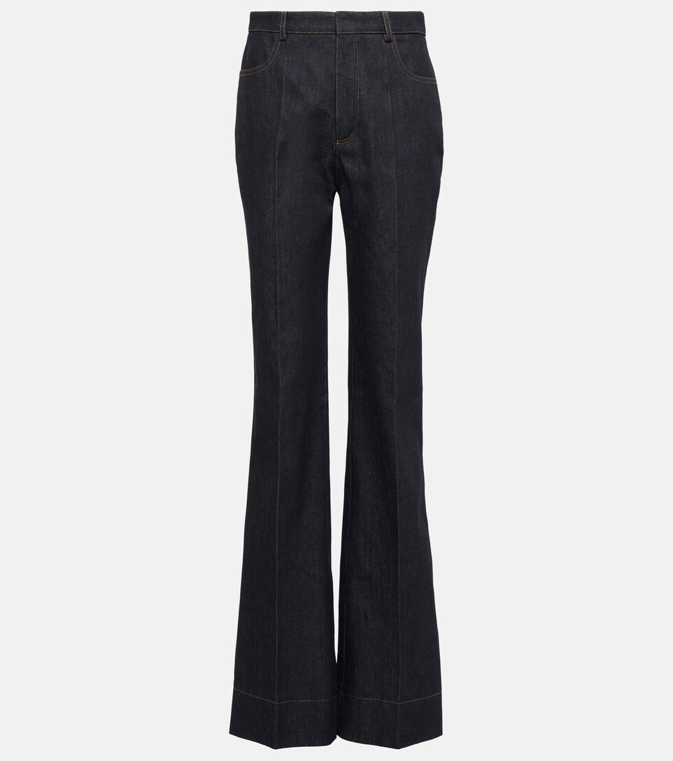 Saint Laurent - Jeans acampanados de tiro alto | Mytheresa