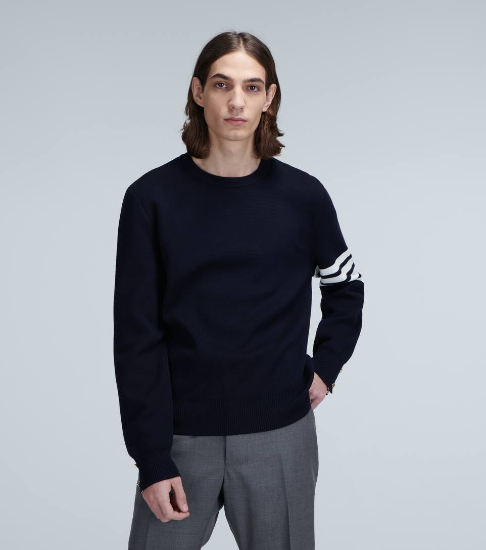 THOM BROWNE 4-BAR MILANO COTTON SWEATER,P00431792