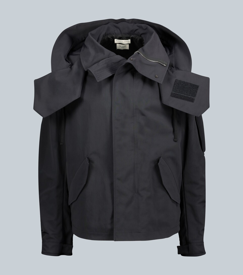 bottega veneta 大廓形兜帽夹克 in black