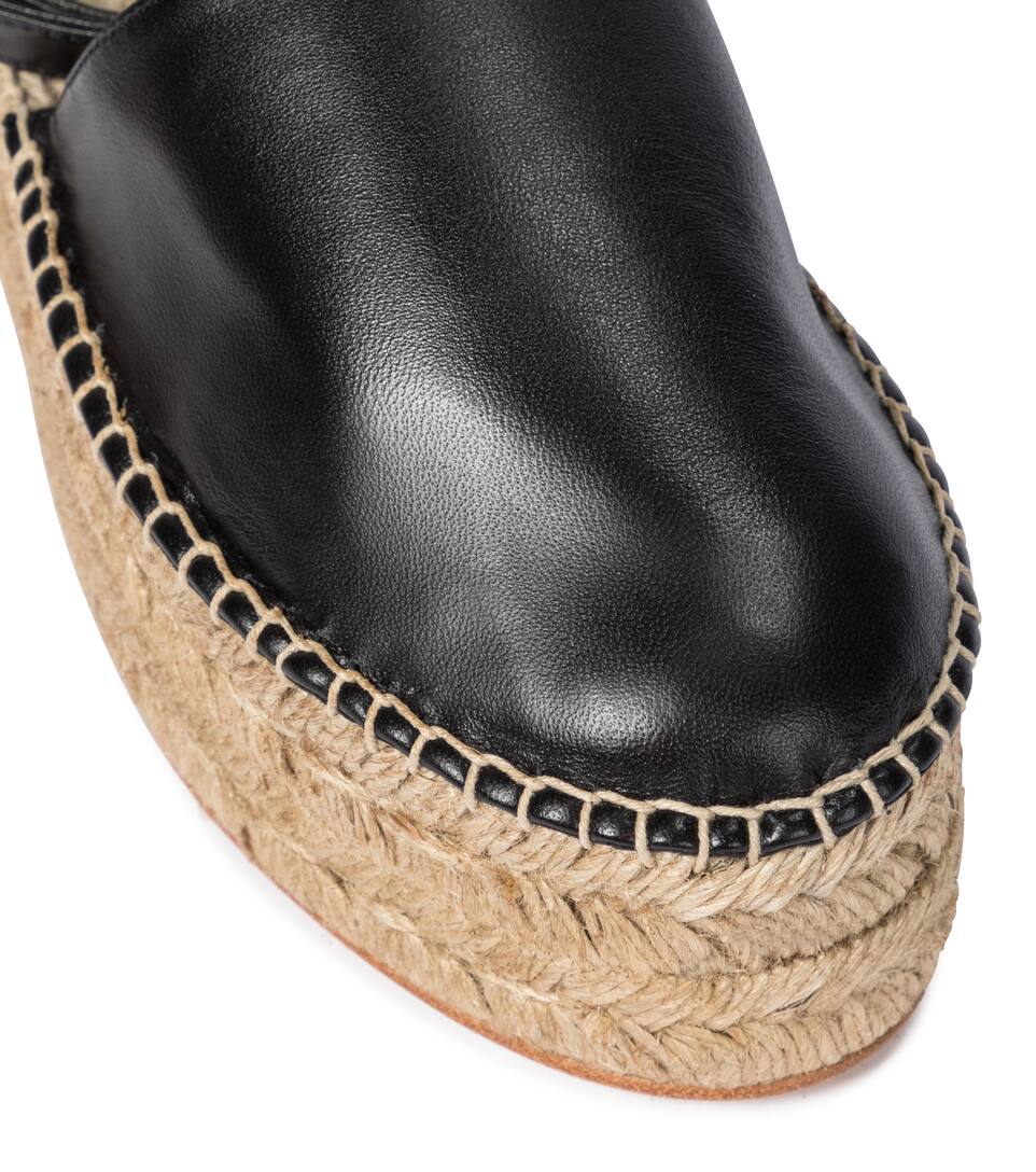 leather platform espadrilles