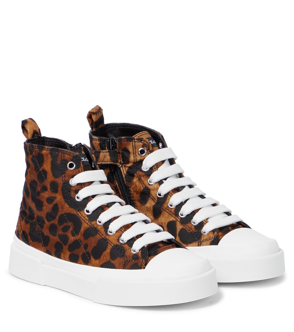 canvas leopard sneakers