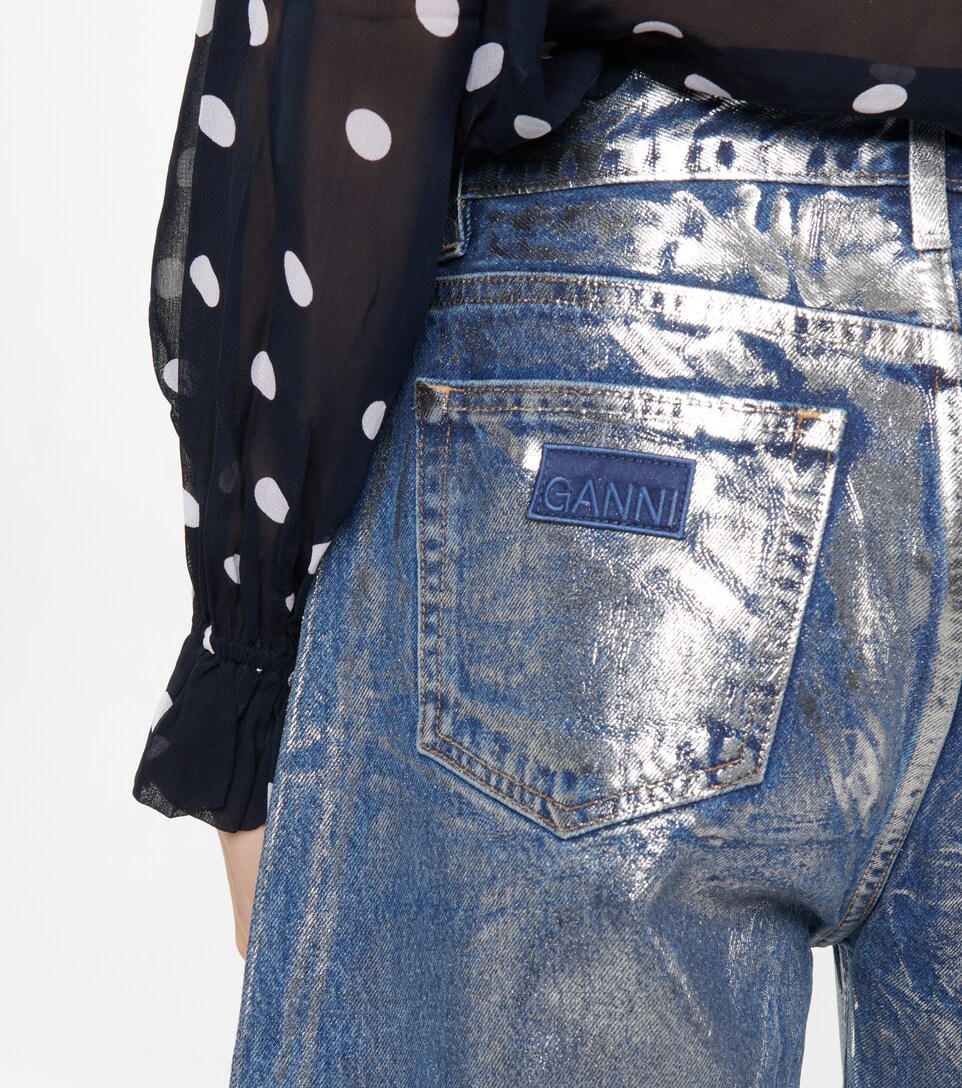 Stary high-rise metallic tapered jeans 