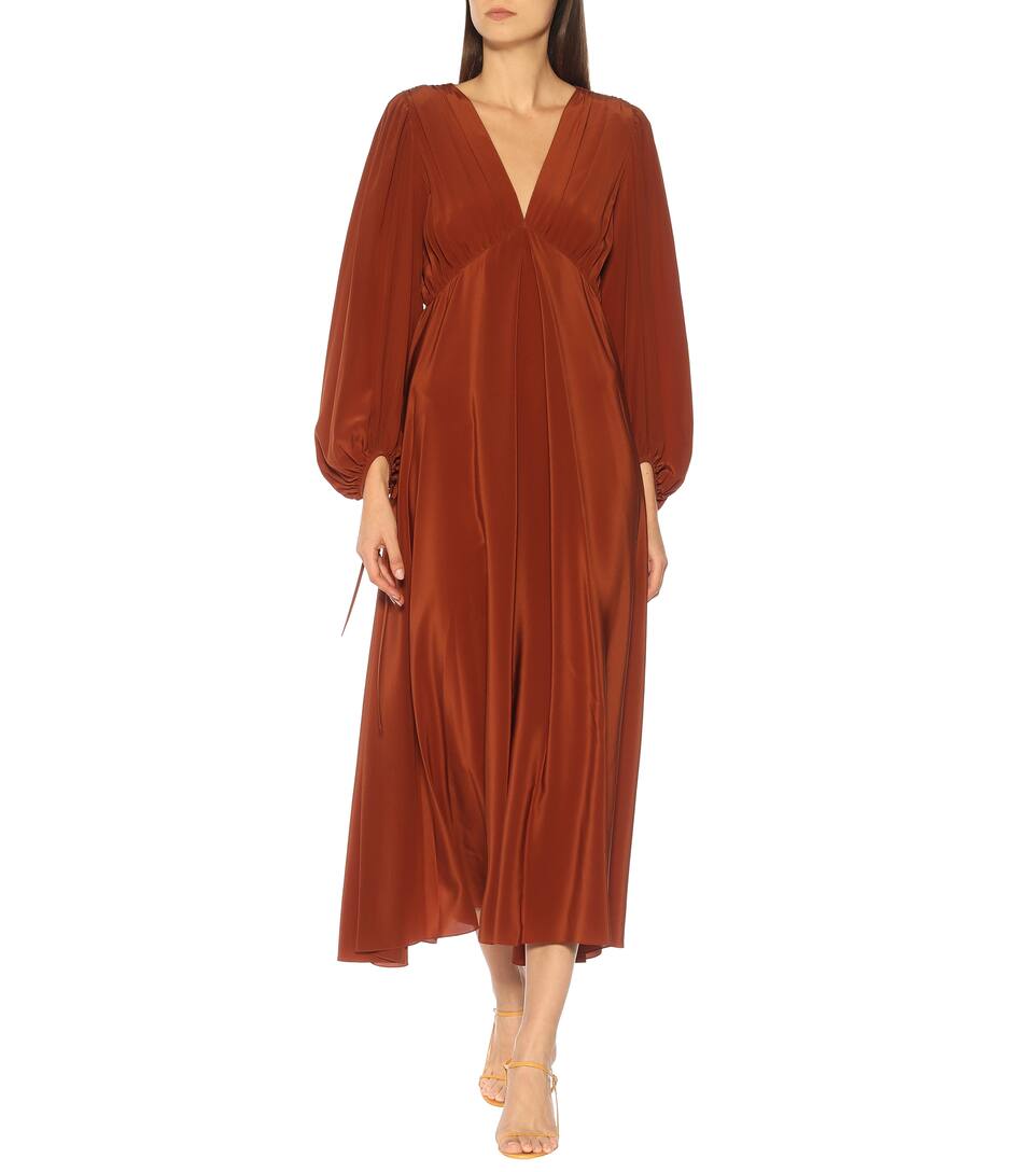 Crêpe Midi De Row Soie Robe The En Sante uKcTF1J5l3