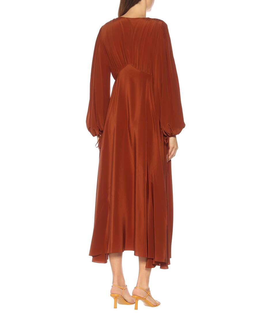 Crêpe Midi De Row Soie Robe The En Sante uKcTF1J5l3
