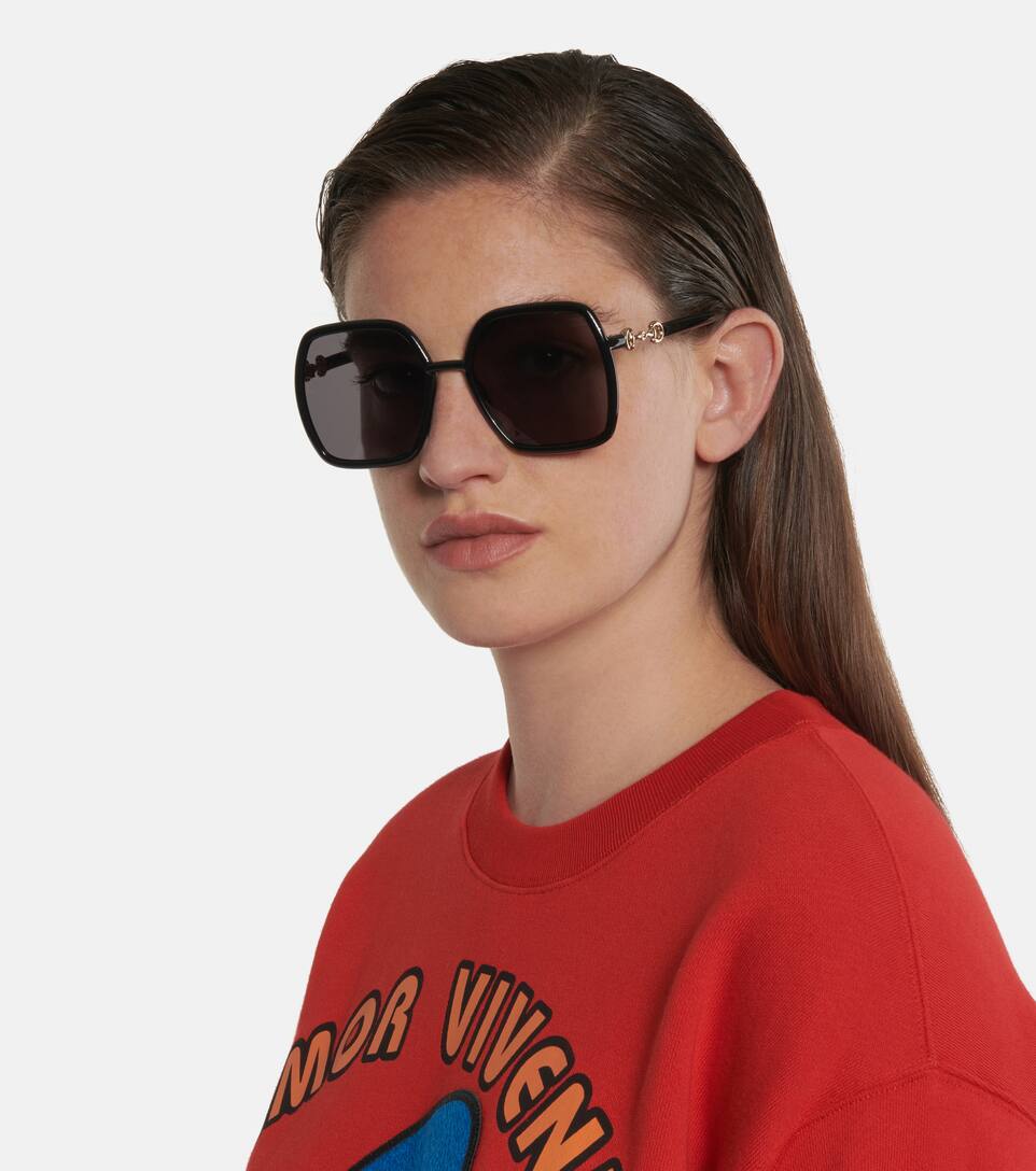 Gucci - Horsebit oversized sunglasses | Mytheresa