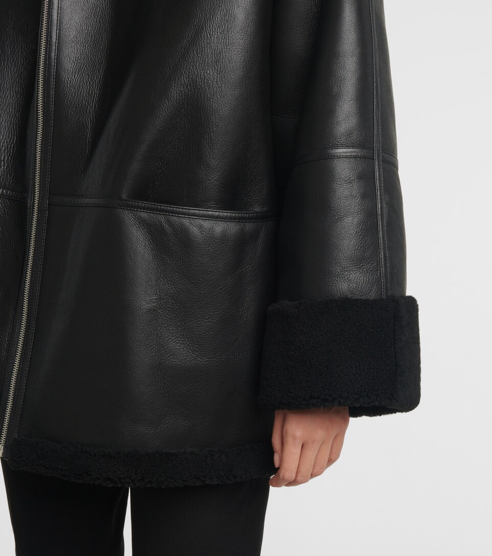 all black shearling jacket
