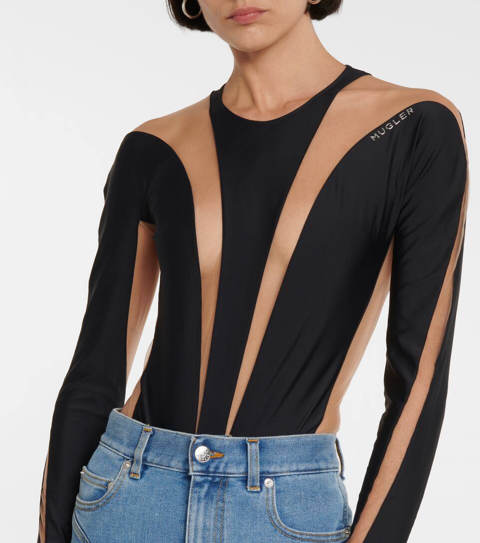 Mugler Paneled bodysuit Mytheresa