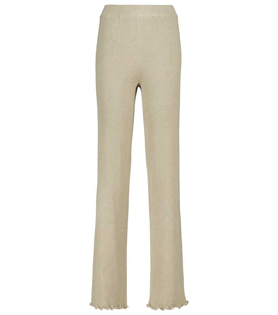 The Row - Ribbed silk and cotton pants 