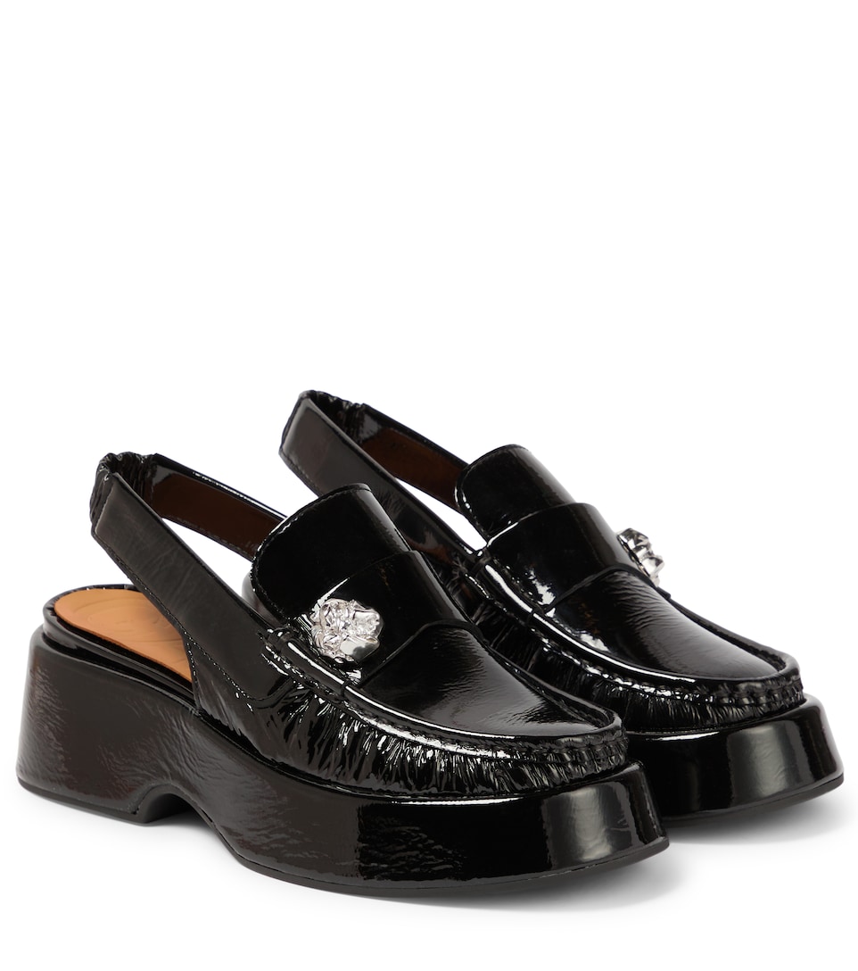 Slingback patent leather loafers 