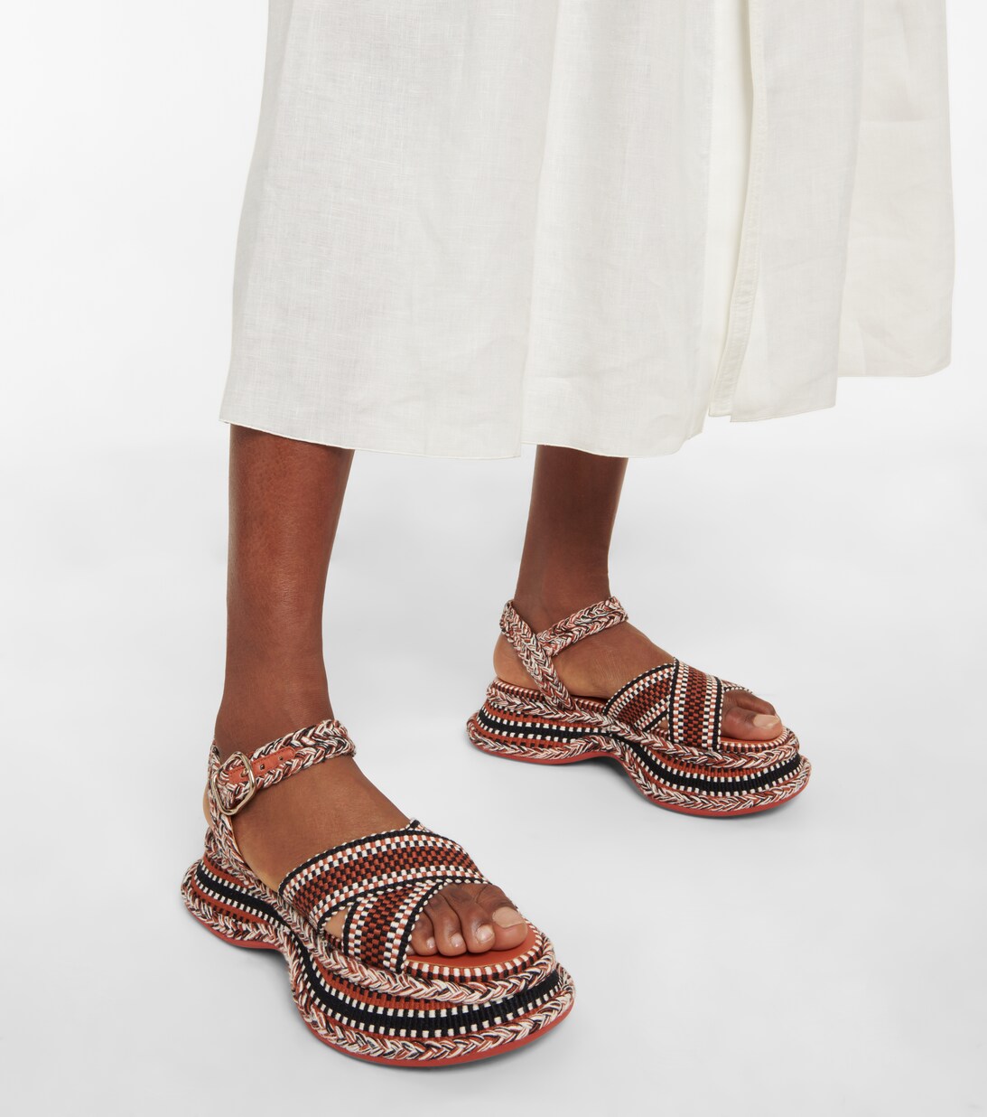 Meril Woven Platform Sandals in Multicoloured - Chloe | Mytheresa