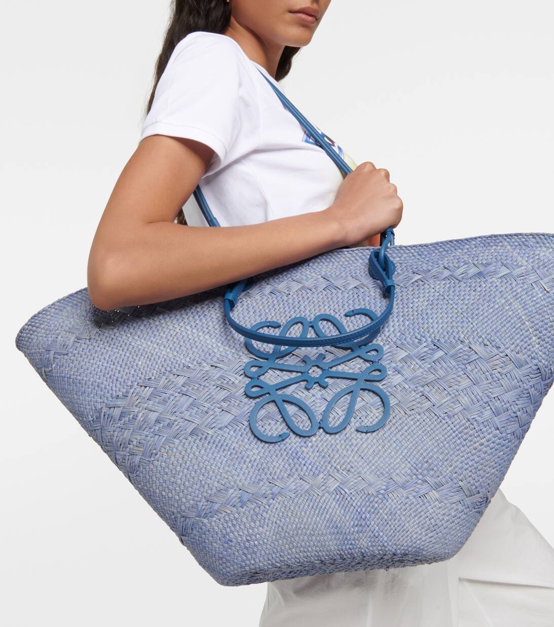 Anagram Woven Basket Bag in Blue Loewe Mytheresa