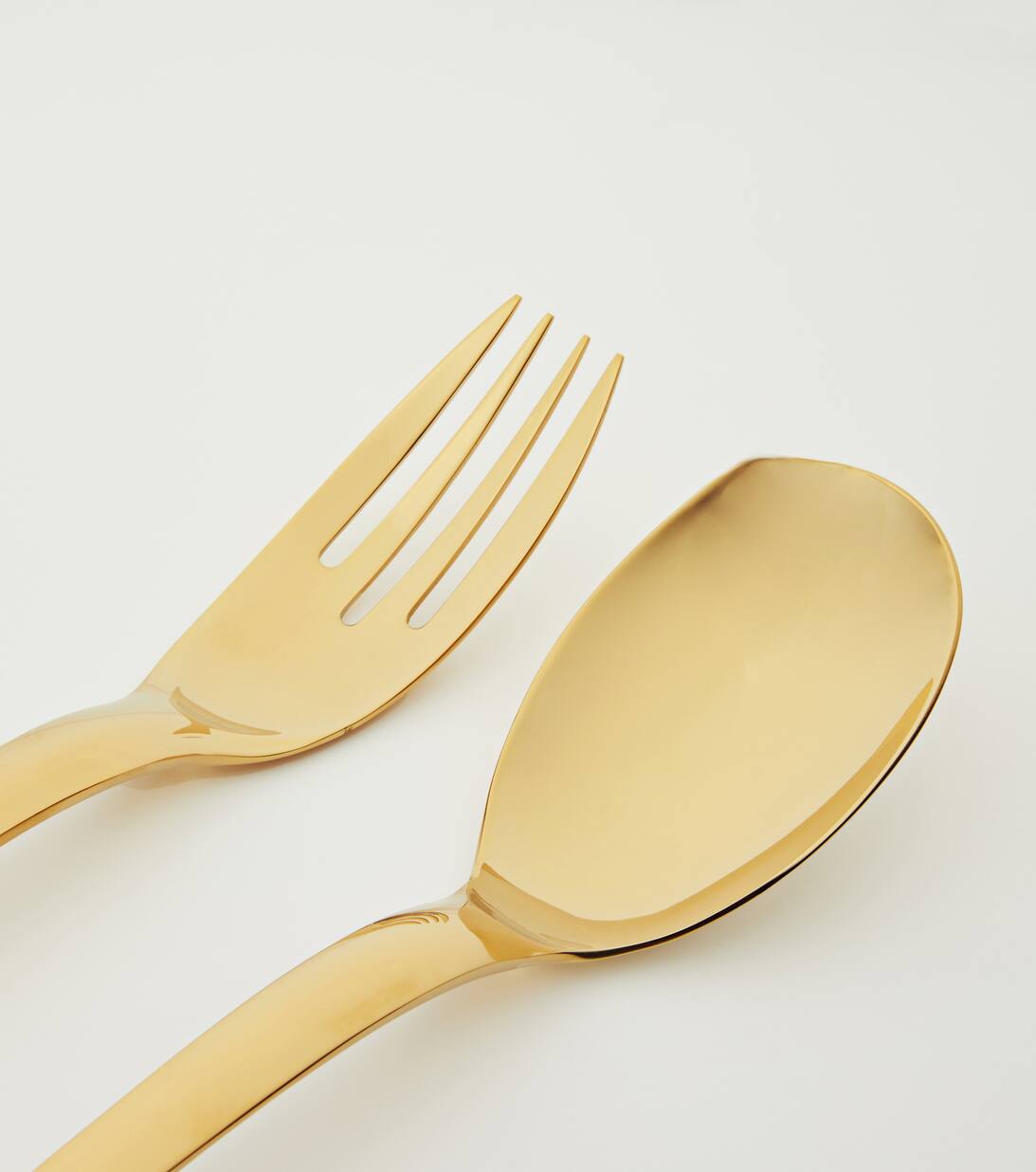 Living Spoon And Fork Set in Gold Mytheresa