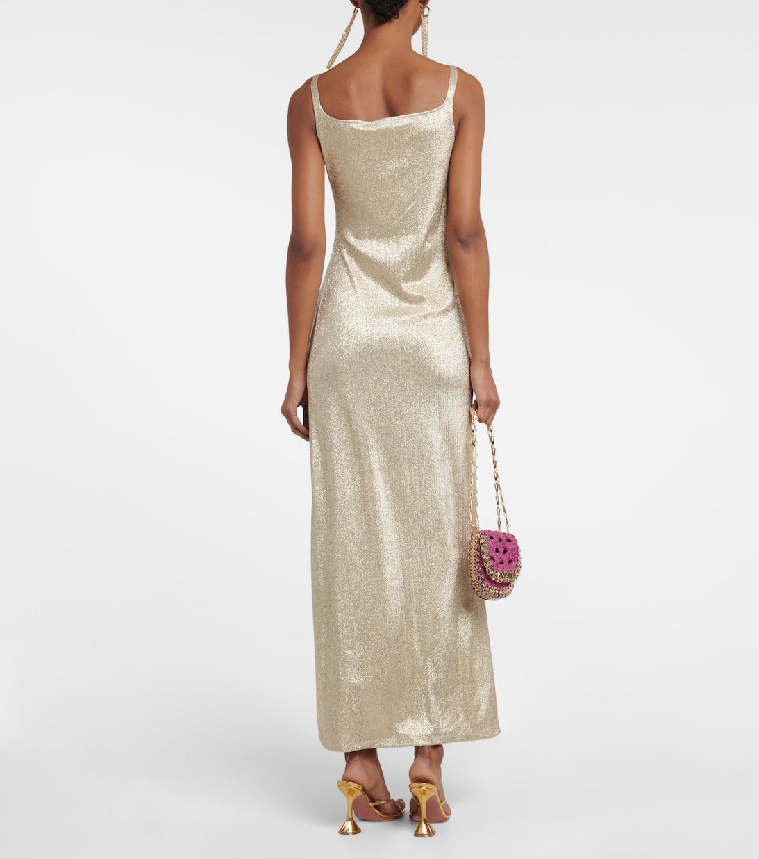 Metallic Wrap Dress in Gold - Paco Rabanne | Mytheresa