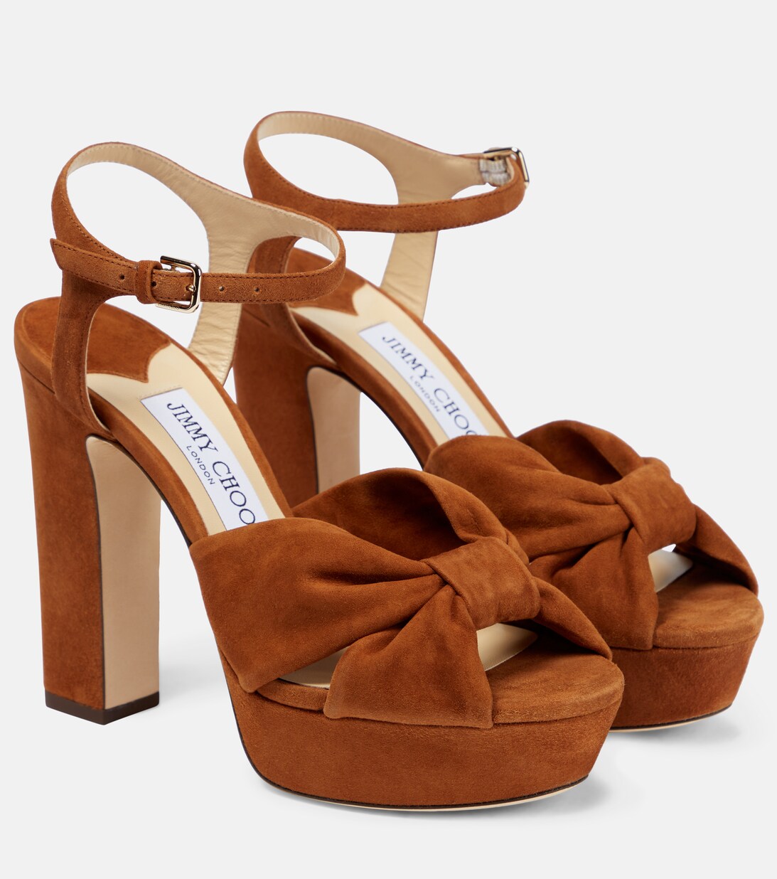Heloise Suede Platform Sandals in Brown - Jimmy Choo | Mytheresa
