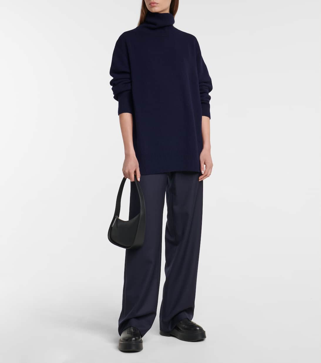 Milina Turtleneck Wool And Cashmere Sweater in Blue The Row Mytheresa