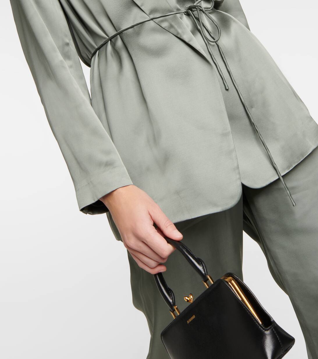 Self Tie Satin Blazer in Grey Vince Mytheresa