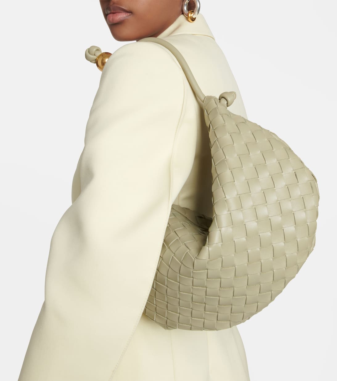 Turn Medium Leather Pouch in Neutrals Bottega Mytheresa