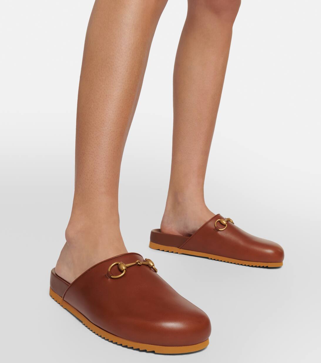 Horsebit Leather Mules in Black Gucci Mytheresa