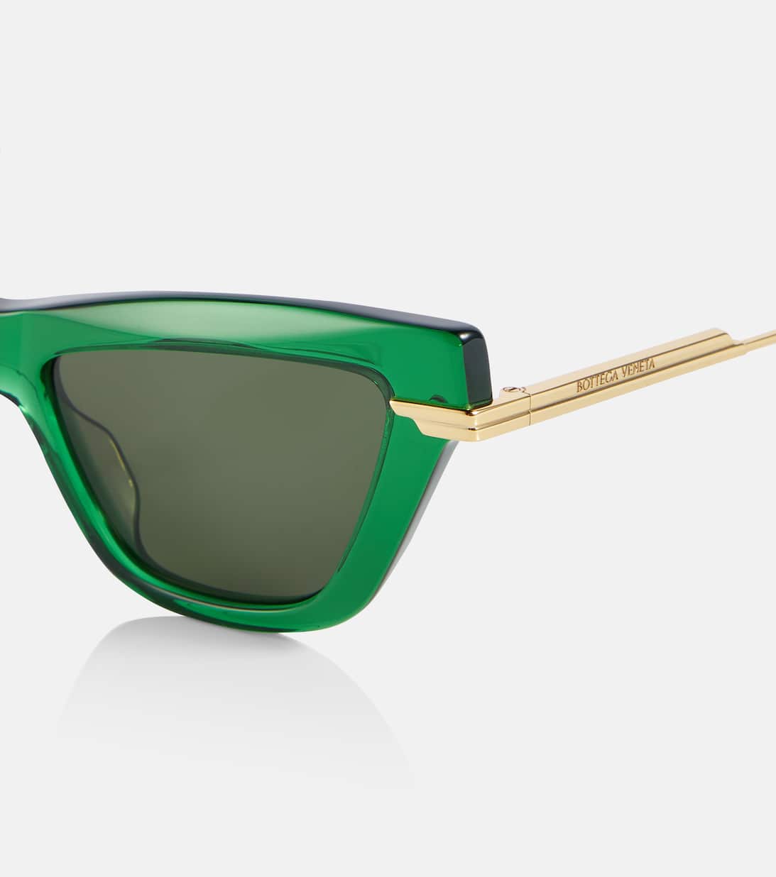 Angle Cat Eye Sunglasses in Green Bottega Mytheresa
