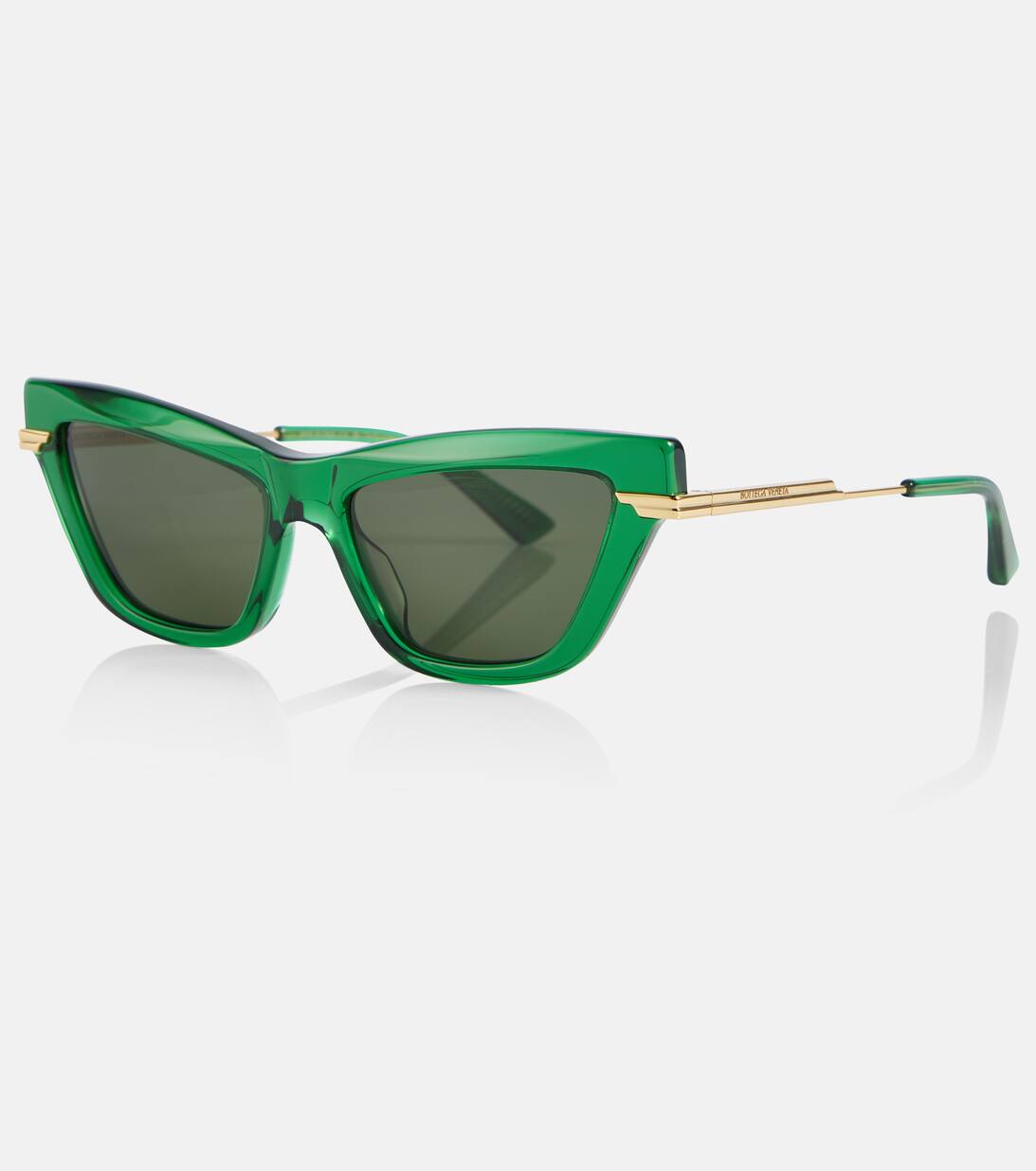 Angle Cat Eye Sunglasses in Green Bottega Mytheresa