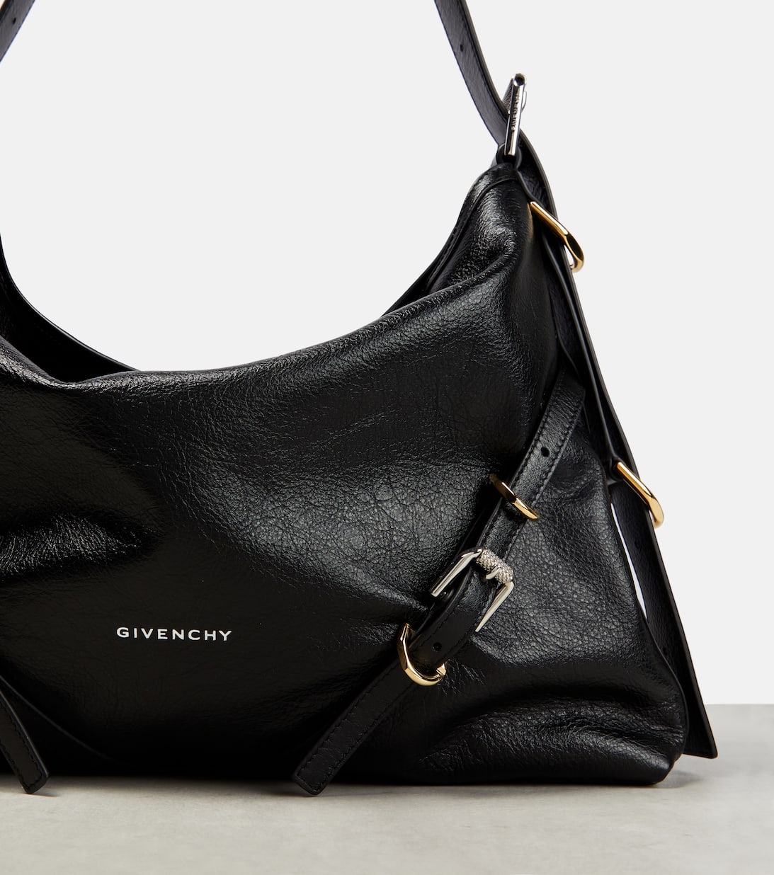 Voyou Medium Leather Shoulder Bag in Black Givenchy Mytheresa