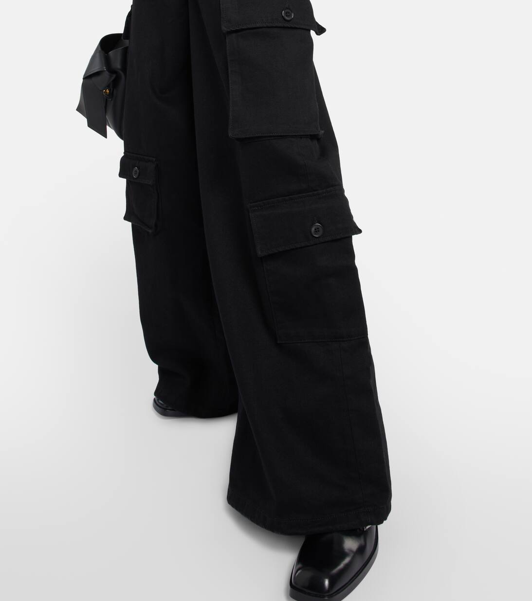 Hailey High Rise Denim Cargo Pants in Black The Frankie Shop Mytheresa