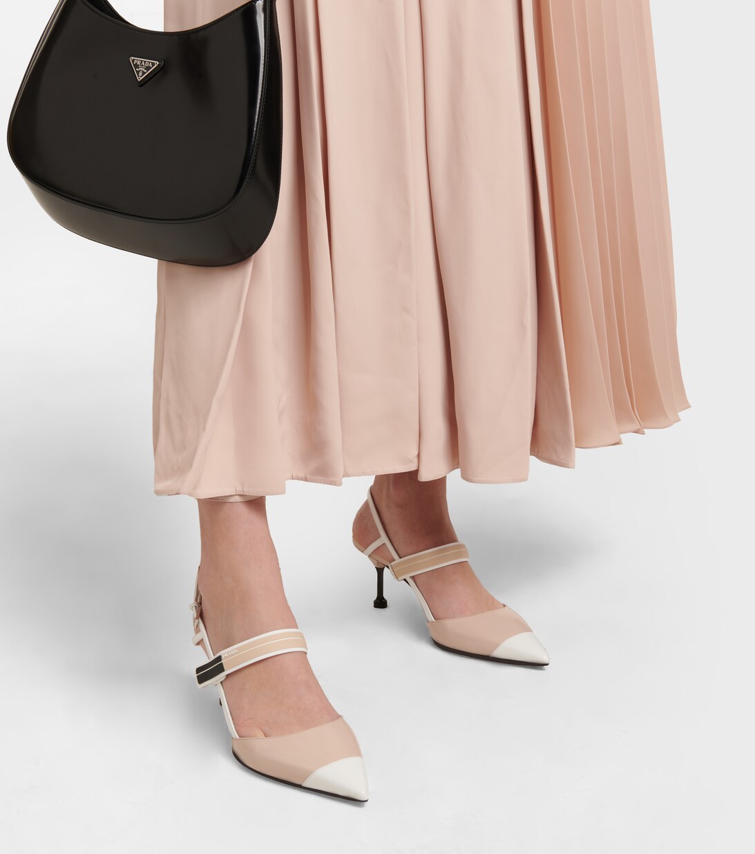 Leather Slingback Pumps in Pink - Prada | Mytheresa
