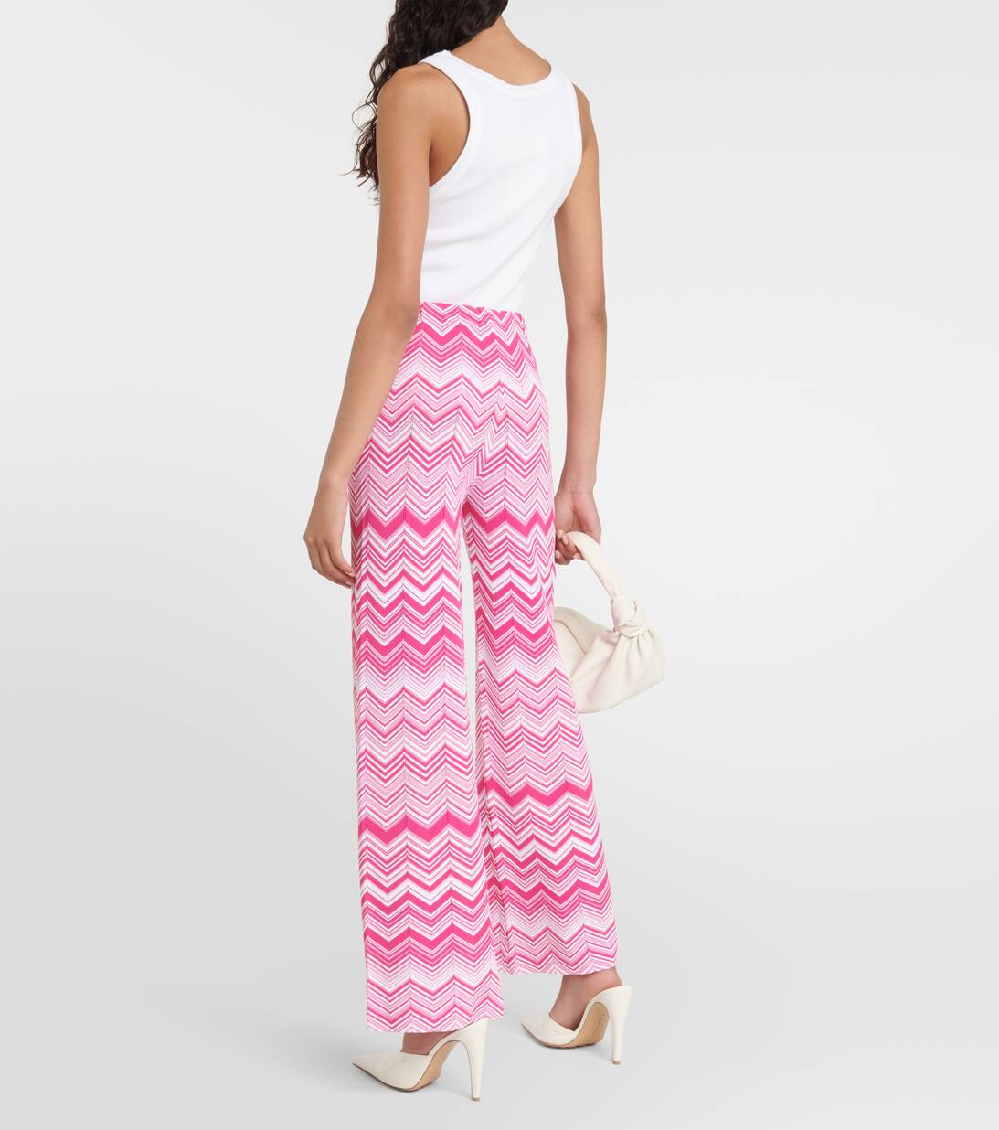 Zig Zag Knit High Rise Pants in Pink Missoni Mytheresa