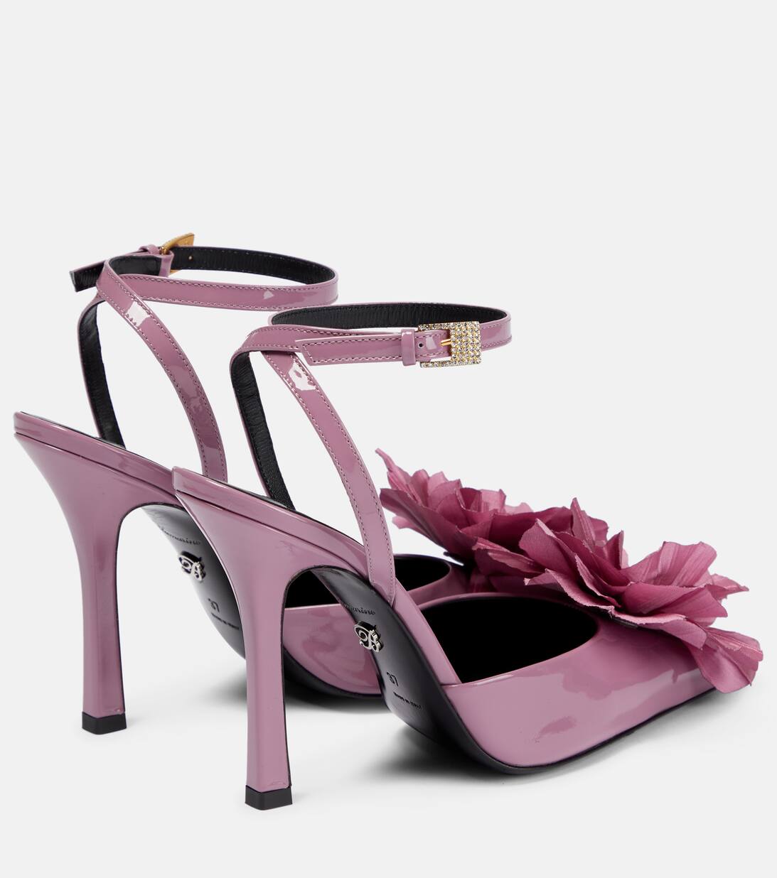Floral Patent Leather Pumps in Pink Blumarine Mytheresa