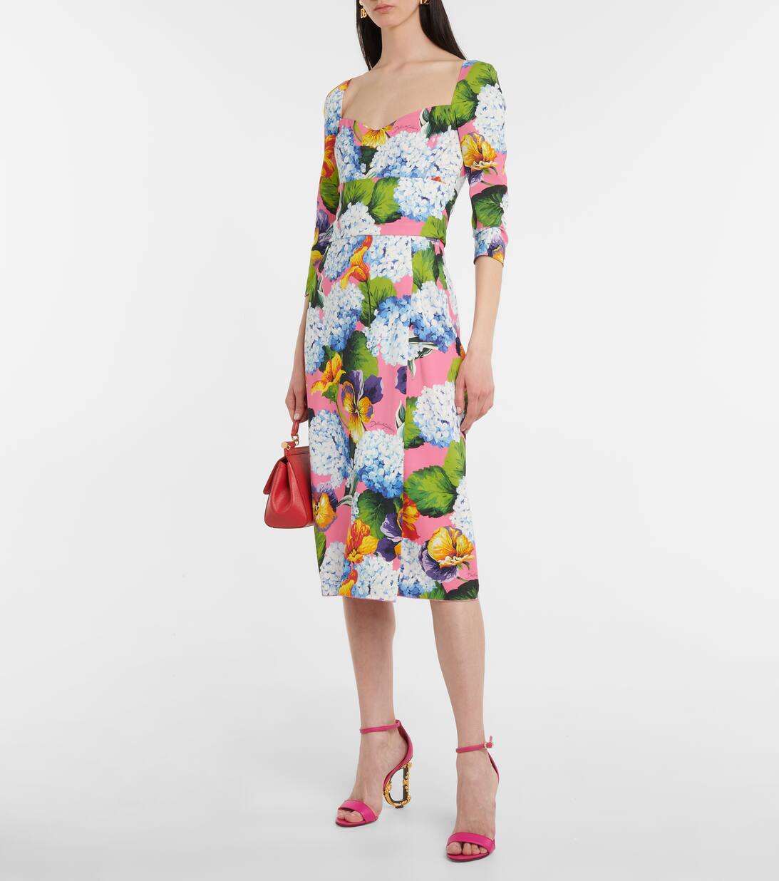 Floral cady midi dress | Dolce&Gabbana