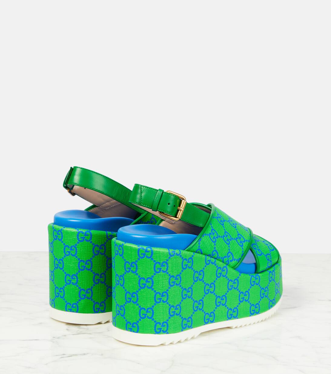 GG Supreme Platform Sandals in Multicoloured Gucci Mytheresa
