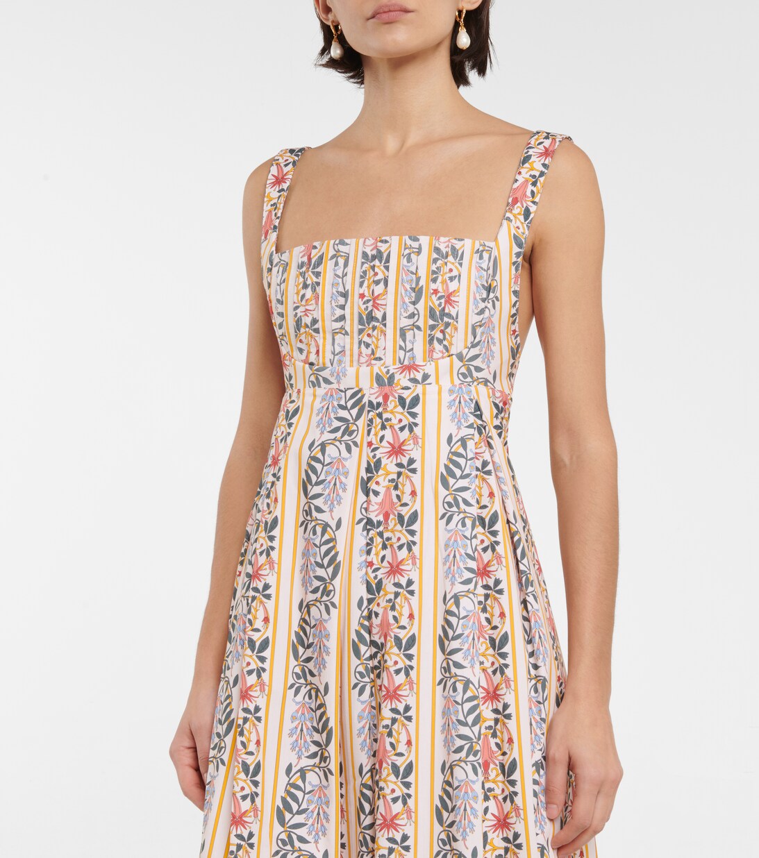 Hortensia Floral Cotton Midi Dress in Multicoloured - Agua By Agua Bendita  | Mytheresa