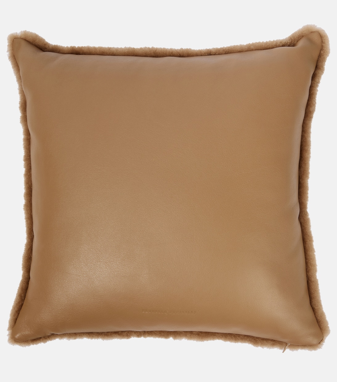 Shearling And Leather Cushion in Brown Brunello Cucinelli Mytheresa