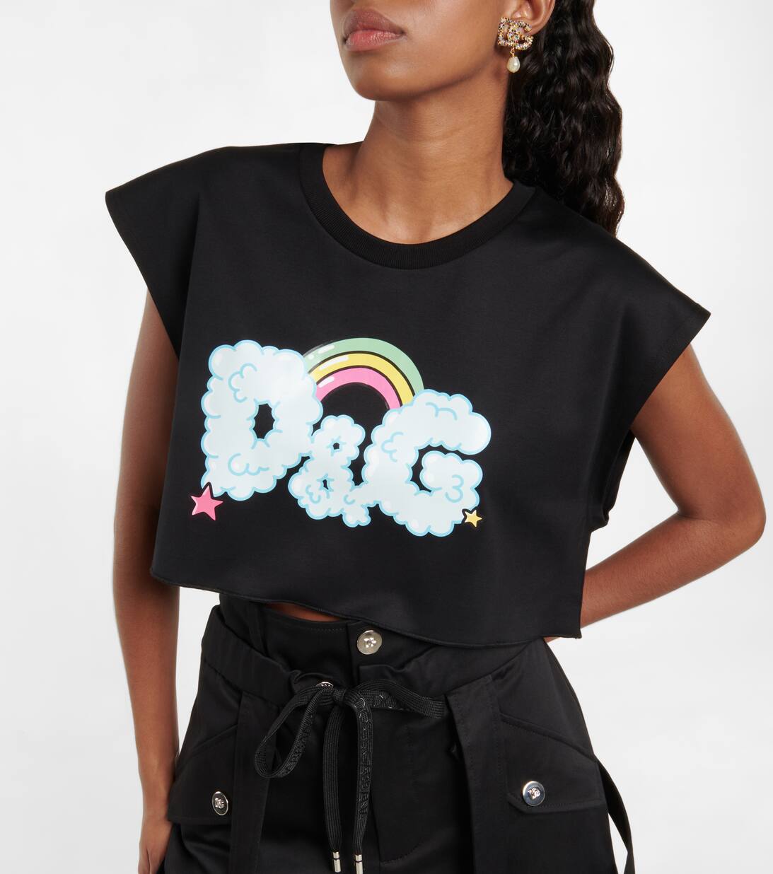 X Gianpiero D Alessandro Cotton T Shirt in Black Dolce Gabbana