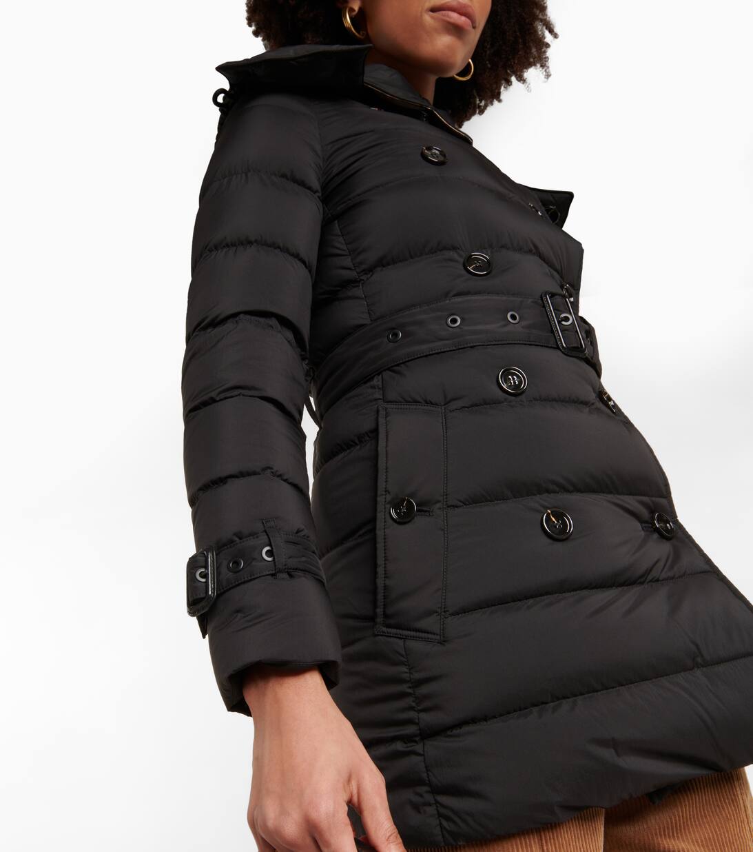 Belted Down Coat in Black Burberry Mytheresa