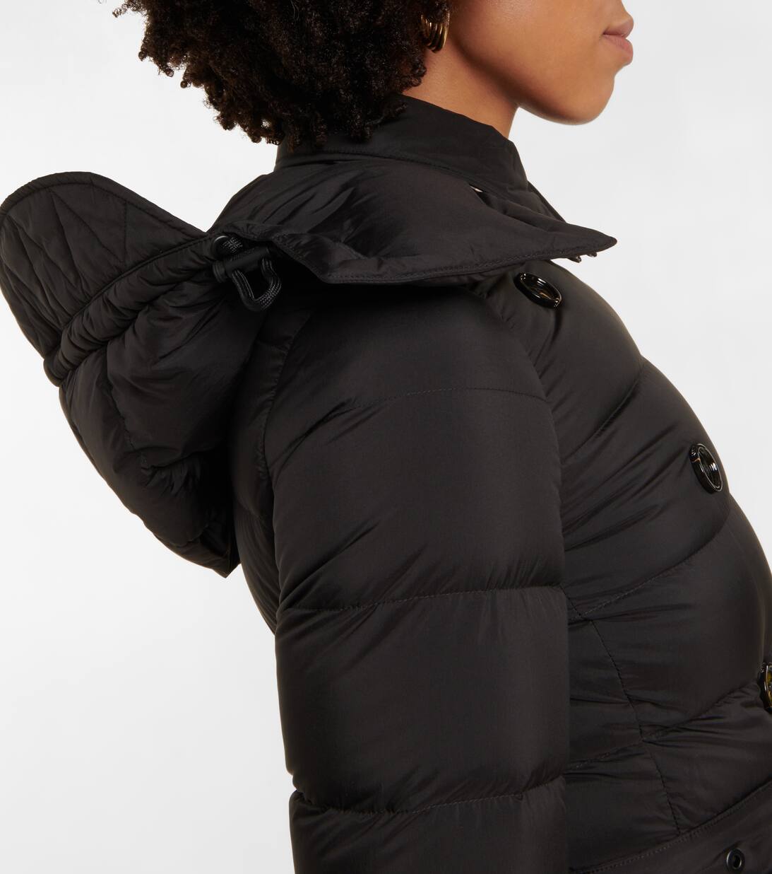 Belted Down Coat in Black Burberry Mytheresa