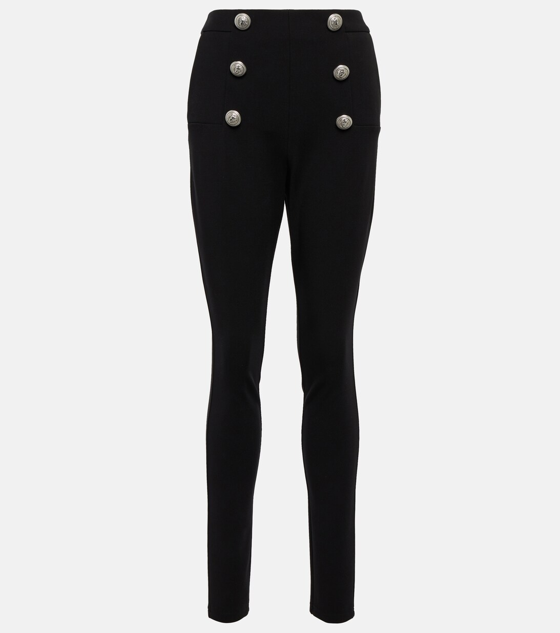 High Rise Leggings in Black - Balmain | Mytheresa