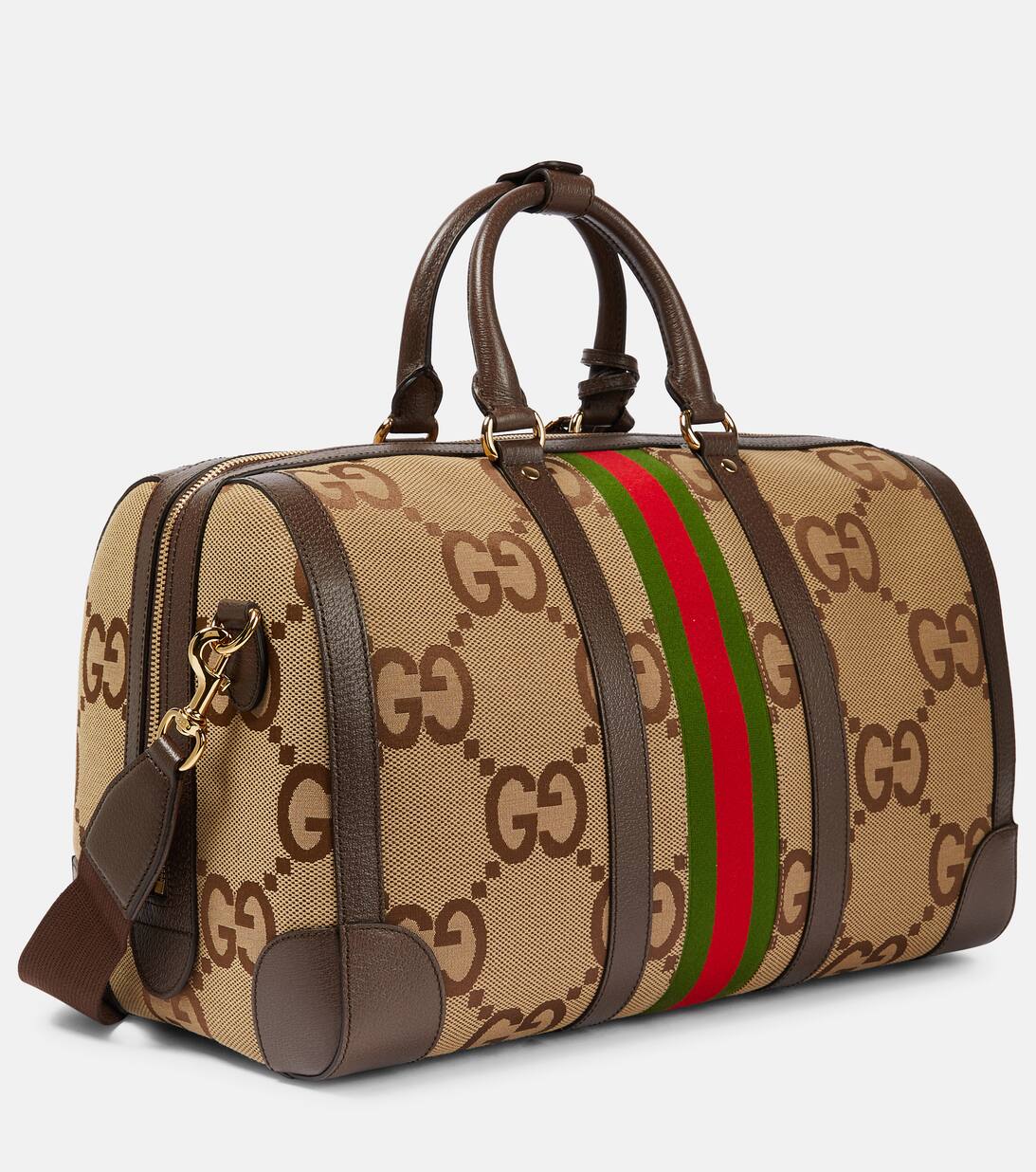 Jumbo GG Medium Canvas Duffel Bag in Beige Gucci Mytheresa