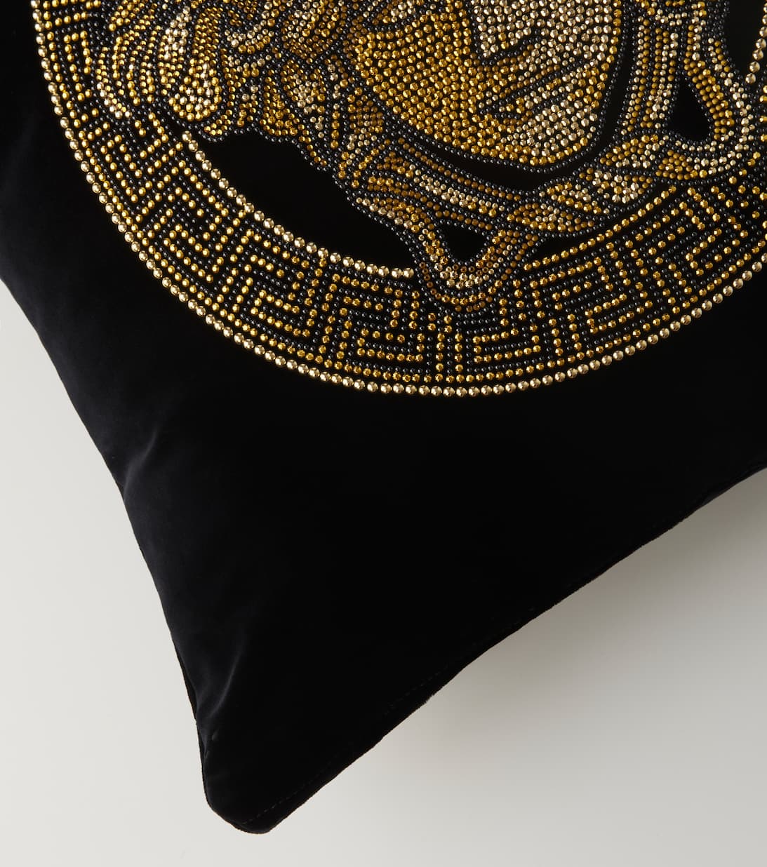 Medusa Embellished Cotton Cushion in Black Versace Home Mytheresa