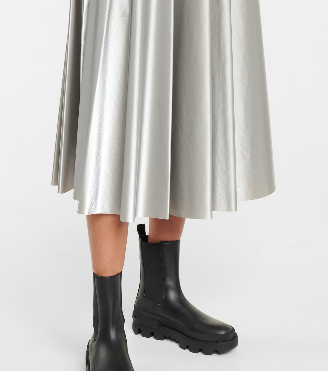High-waisted pleated midi skirt | Moncler