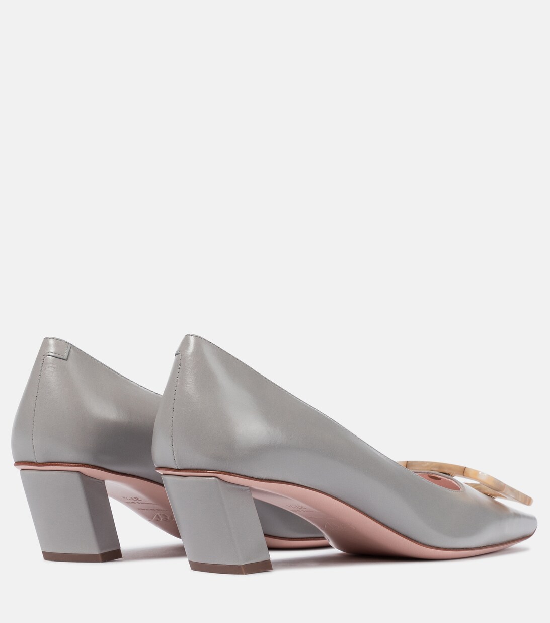 Belle Vivier Leather Pumps in Grey - Roger Vivier | Mytheresa