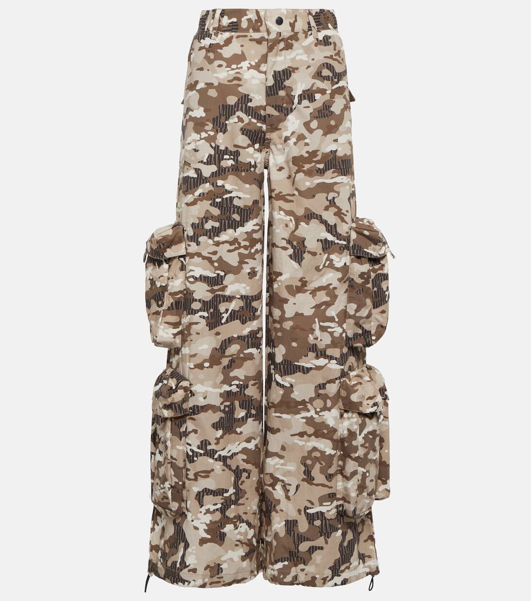 Camouflage High Rise Cotton Cargo Pants in Green Amiri Mytheresa