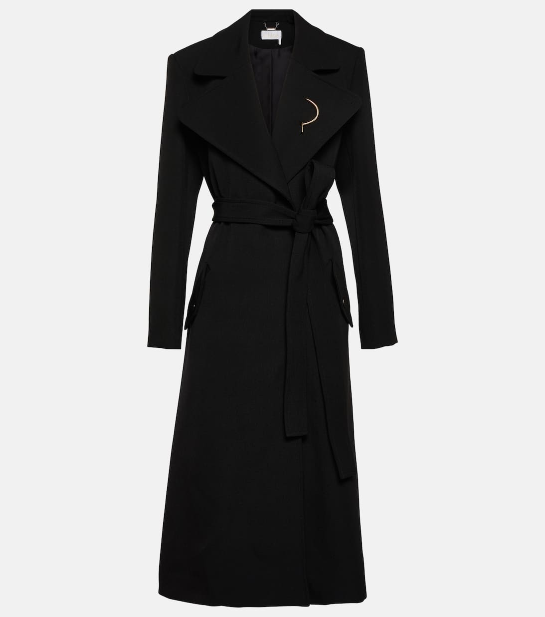 Double Breasted Wool Coat in Black Chloe Mytheresa