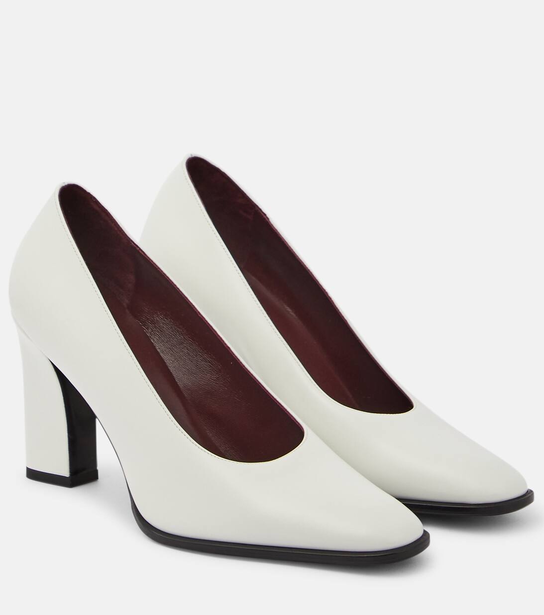 Leather Loafer Pumps in White The Row Mytheresa