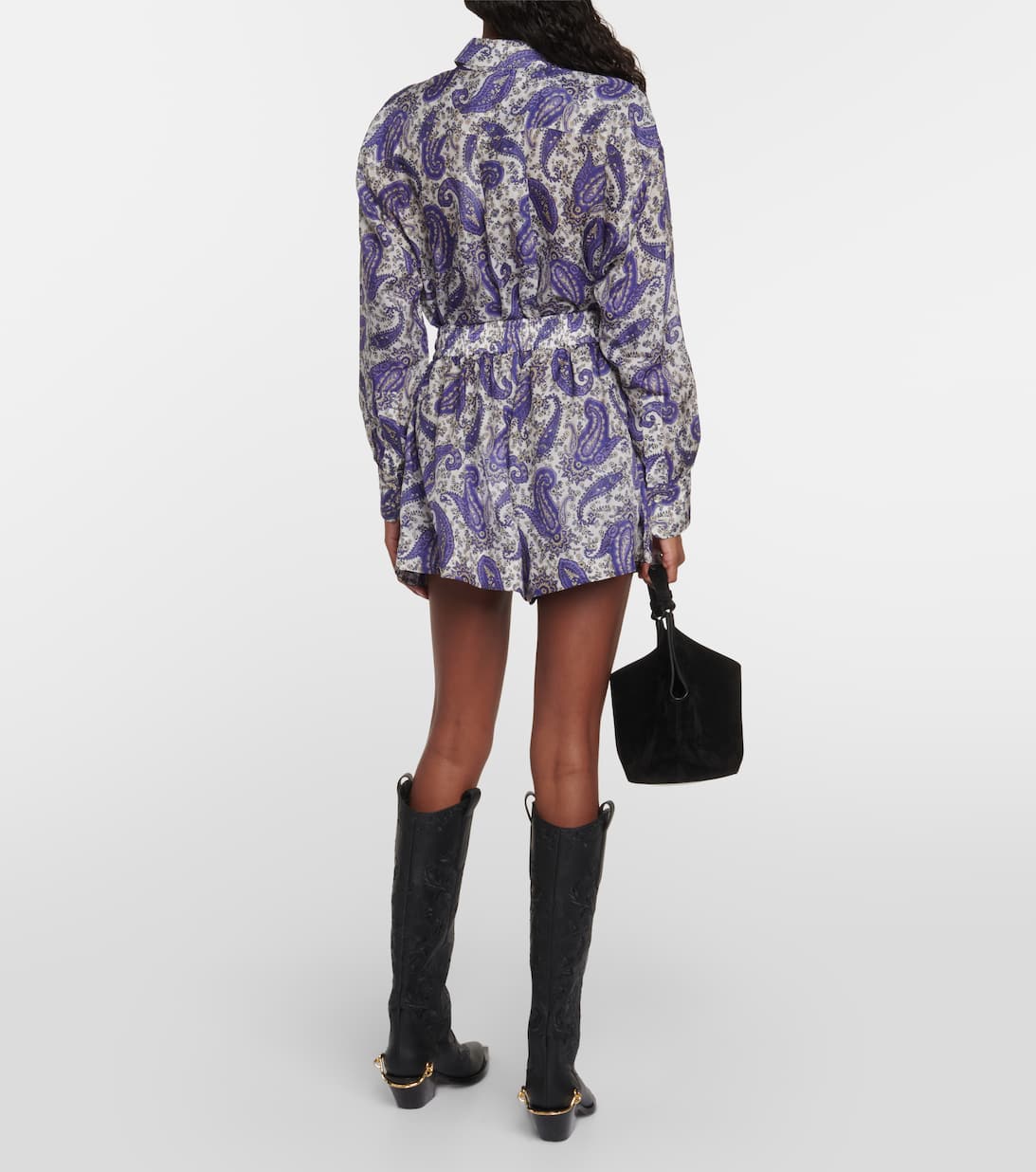 Devi Paisley Print Silk Shorts in Blue Zimmermann Mytheresa