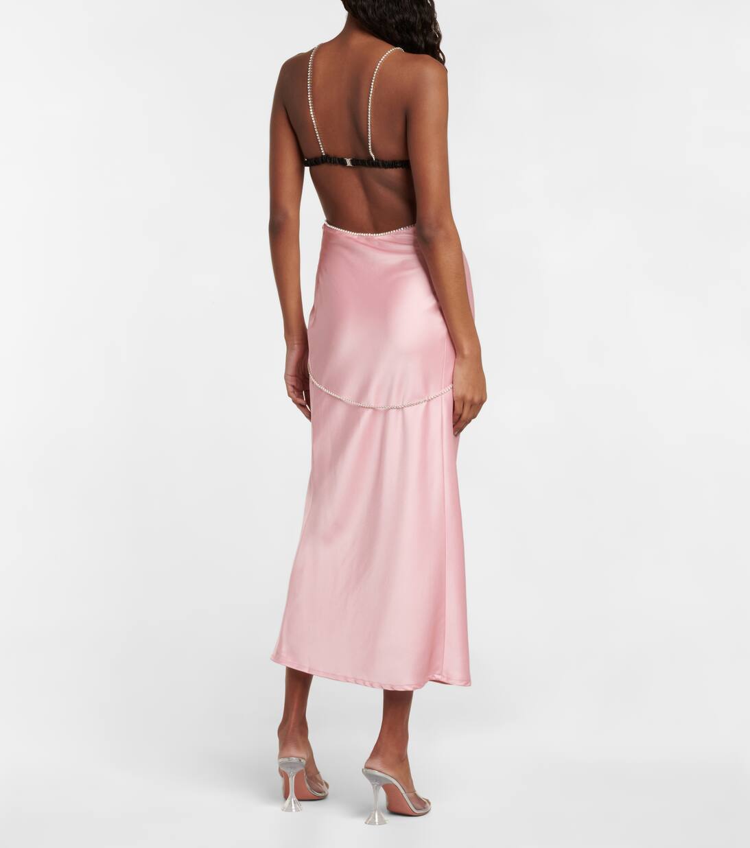 Beatrice Embellished Silk Satin Dress in Pink Dodo Bar Or Mytheresa