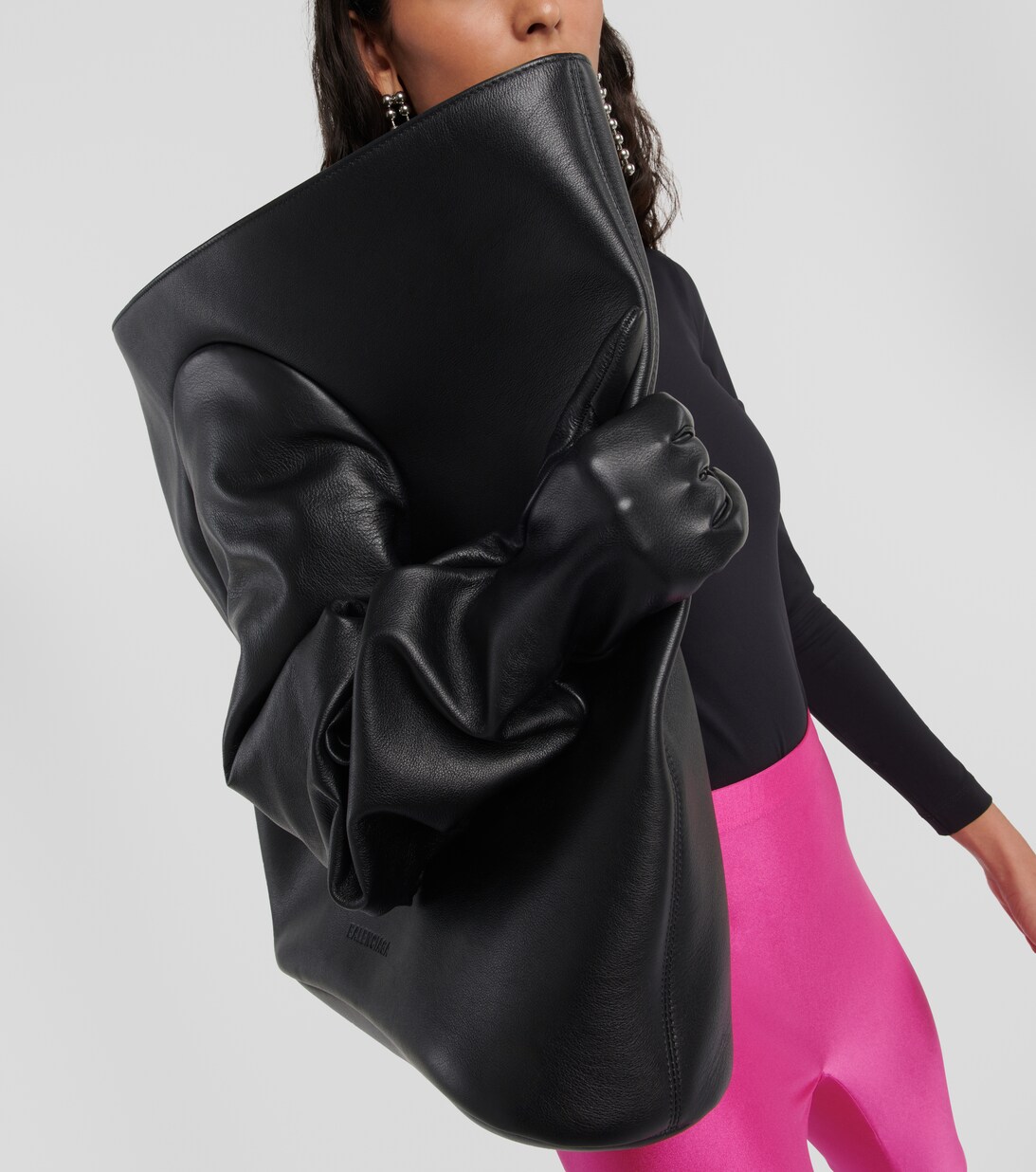 Glove Large Leather Tote Bag in Black Balenciaga Mytheresa