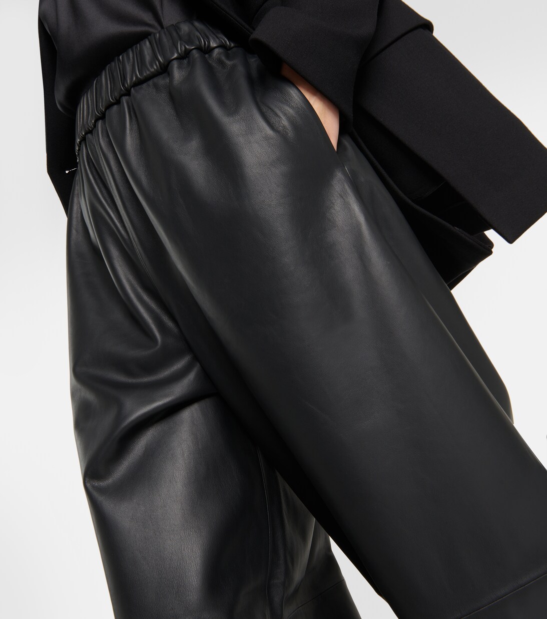 Sydney Wide Leg Leather Pants in Black The Frankie Shop Mytheresa